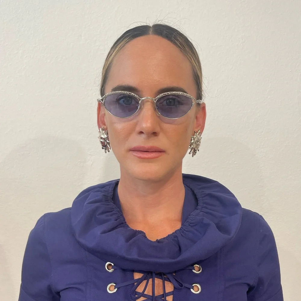 Authentic Jean Paul Gaultier Blue Lens Sunglasses 56-0003 with case - Picture 3 of 10